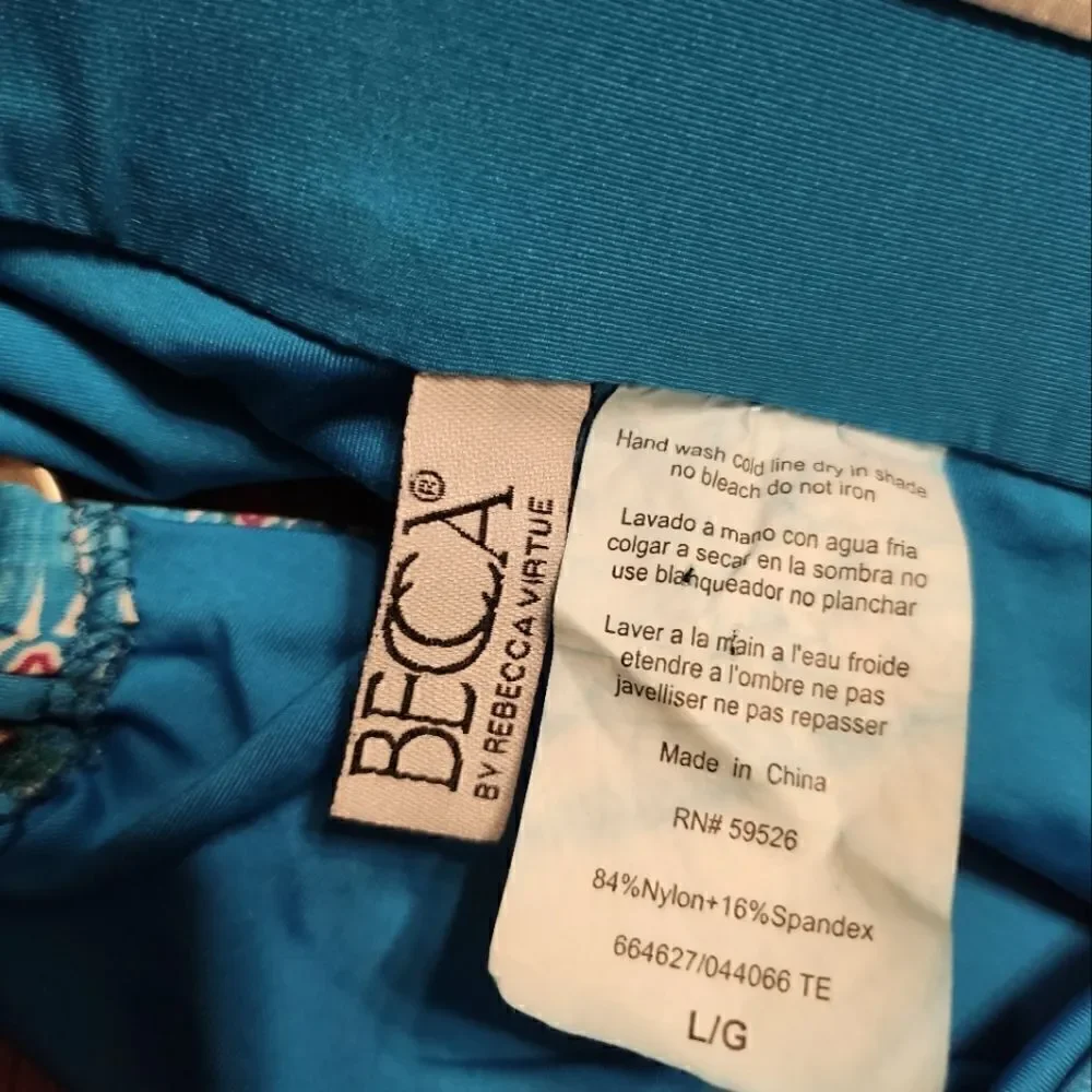 Becca By Rebecca Virtue Floral Swimsuit Bikini Bottom Size L